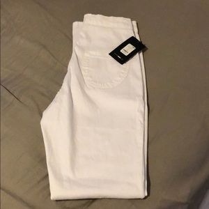 FashionNova super high waist white jeans